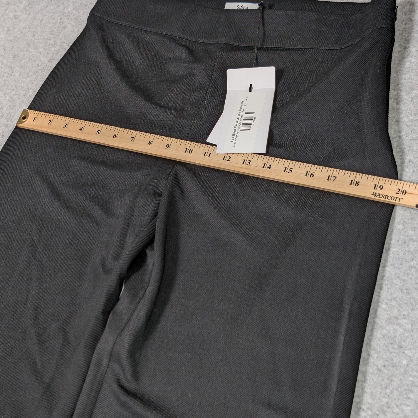 Safiyaa Lea Black Fiona Jersey Trouser Women's Size 12 Wide Leg Pants Nwt — image 8 of 8